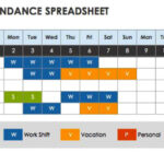 Employee attendance sheet