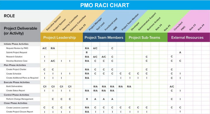 Download PMO RACI Matrix Template Excel ITIL RACI Chart PPT