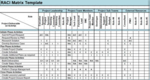 Pmbok Raci Matrix PMO RACI Matrix Template Excel – Project Management Tools