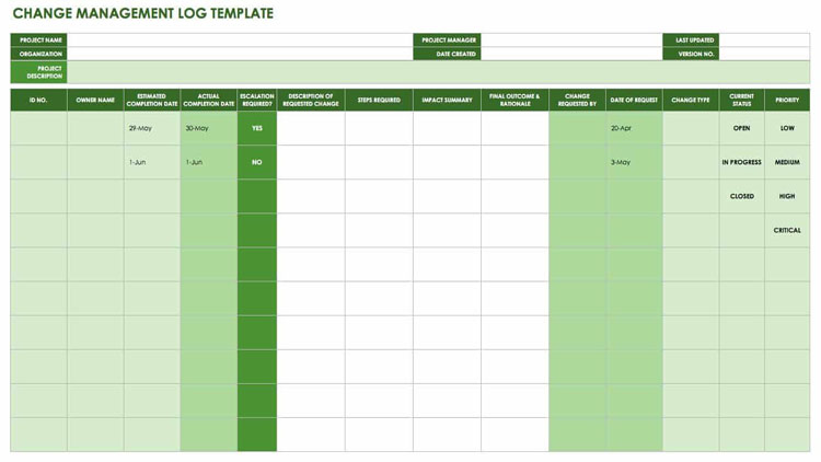 Change-Management-Log-Template