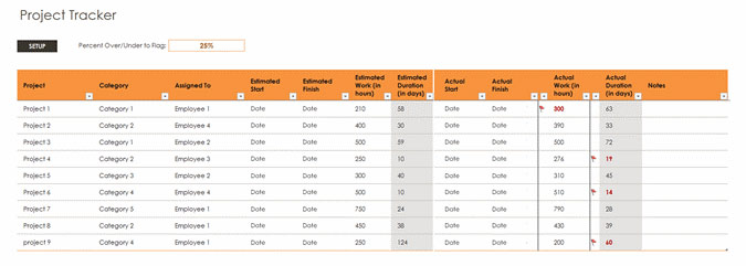 Project Management Tracking Template