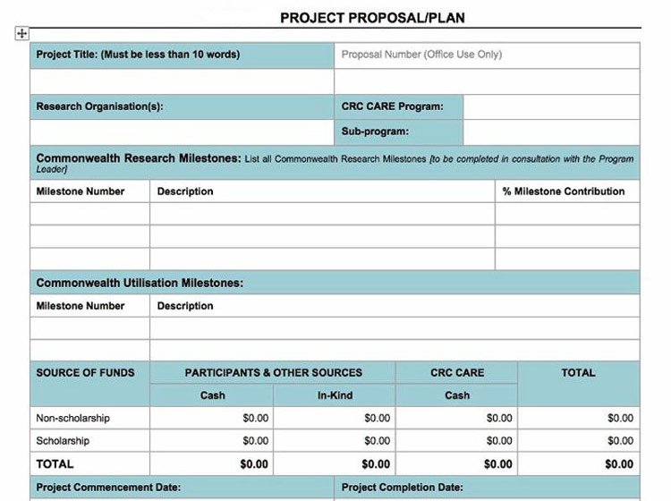 Project Proposal Plan Template